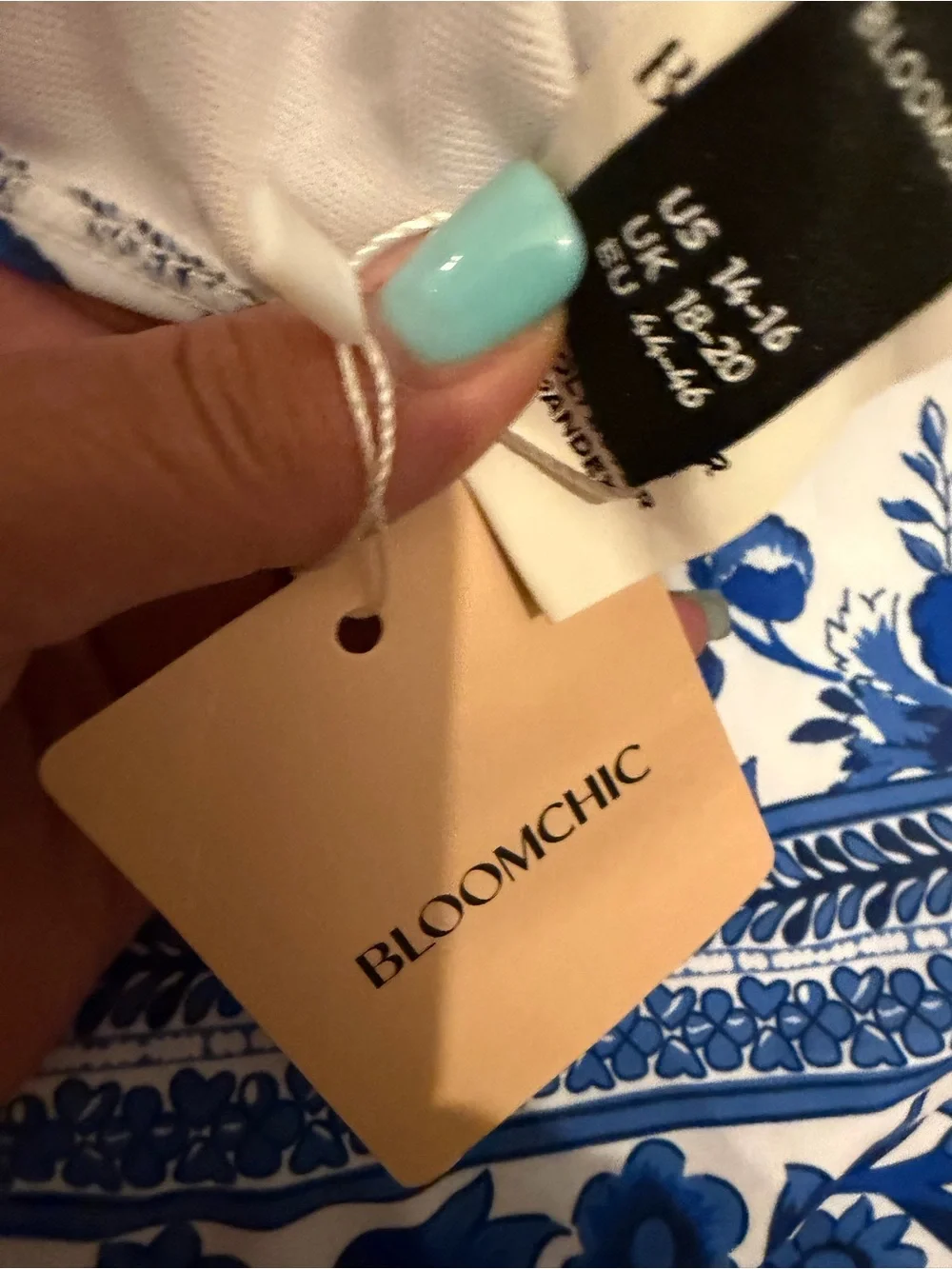 14/16 1X, BloomChic Boho Print Ruched Swim Dress, NWT, $30